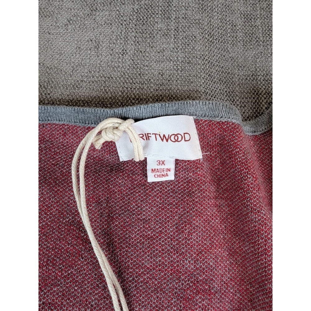 NWT Driftwood Cardigan Women 3X Plus Size Gray Sweater Heart Intarsia Open Front - Picture 6 of 7